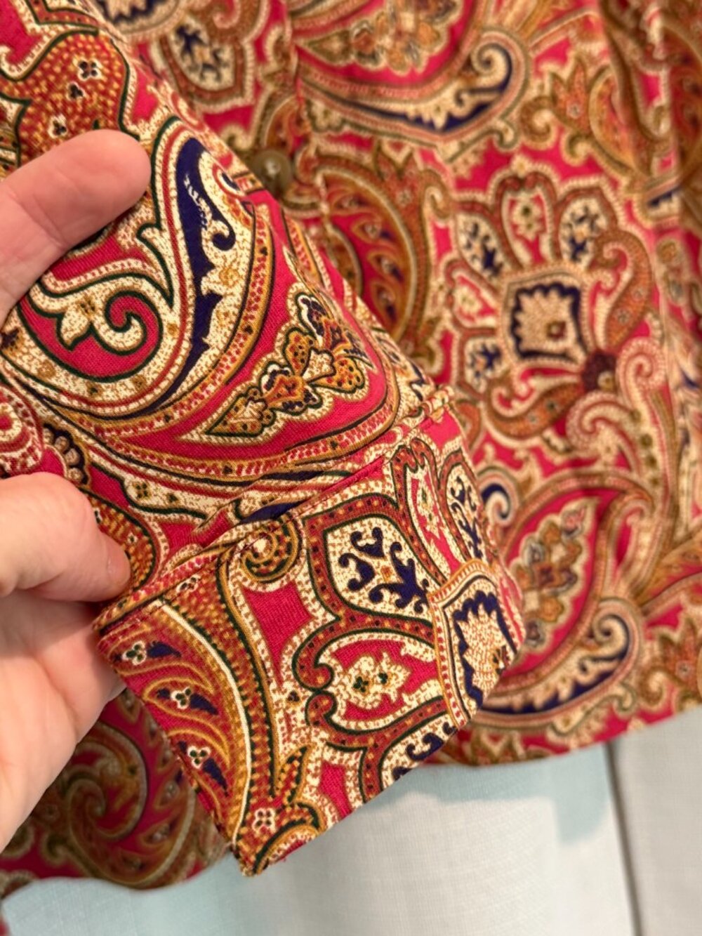Ralph Lauren 2pc Pajama Set S NWT Red Gold Paisley Loungewear - Picture 4 of 9
